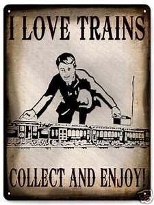 TRAIN locomotive METAL SIGN collectible railroad vintage style kids decor 460 - Picture 1 of 1