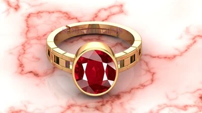 6.25 Ratti Natural Ruby Manik Panchdhatu Birthstone/Astrology/Rashi Ratan Ring - Image 1 of 4