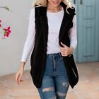 Womens Cozy Sleeveless Cardigan Zipper Waistcoat Outerwear Fleece Jacket Vest