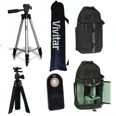 50" VIVITAR TRIPOD + 7" TRIPOD + BACKPACK + REMOTE FOR NIKON D3400 D5600 D5500 - Image 1 of 4
