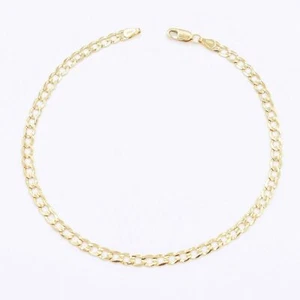 4mm Miami Curb Cuban Chain Ankle Anklet Real 10K Yellow Gold 10" - Picture 1 of 7