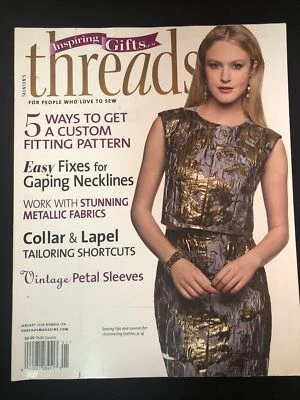 Taunton's Threads Magazine January 2018 Metallic Fabric Petal Sleeve Necklines - Image 1 of 4