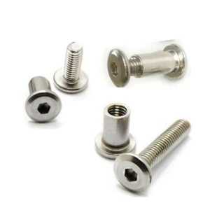M6 M8 Stainless Steel Hex Nut Bolt Round Head Allen Flat Nuts Sleeve Furniture - Picture 1 of 8