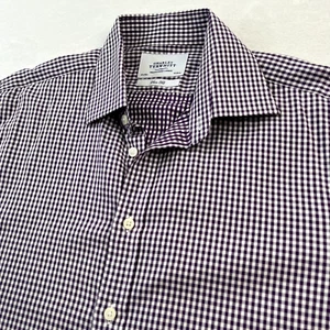 Charles Tyrwhitt Herren Hemd 16,5 35 lila kariert kariert Slim Fit French Cuff - Bild 1 von 8