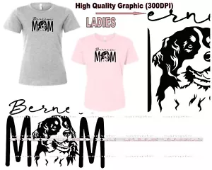 Camiseta Bernese Mountain Dog Raza Orgullosa Mamá Clásica Gráfica Damas Gris/Rosa - Imagen 1 de 4