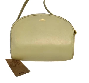 APC Demi Lune Half Moon Crossbody Bag Pear Green Leather NEW - Picture 1 of 14