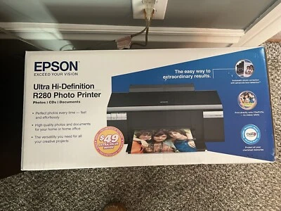 Epson Stylus Photo R280 Ultra High Definition Printer w/ CD/DVD Tray NEW SEALED - Image 1 of 3