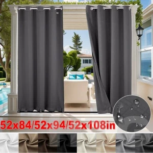 Waterproof Outdoor Curtains UV Protection for Terrace Balcony Garden Sun Shade - Picture 1 of 80