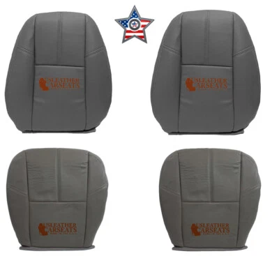 2007-2013 GMC Sierra 2500HD Full Front Vinyl Seat Covers Dark Titanium Gray - Изображение 1 из 4