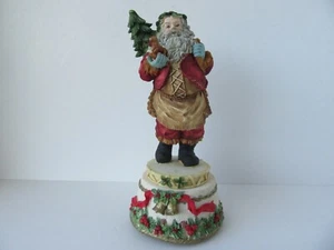 Vintage 9" Santa Claus Musical Ceramic Figurine Wind Up Plays Perfectly - Picture 1 of 7