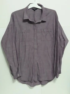 LANDS' END 1/2 Button Front Knit Tunic Shirt' - Large (14-16) Purple - Picture 1 of 7