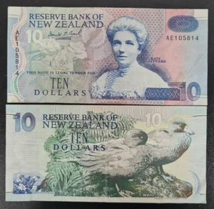 1993 New Zealand 10 Dollars BANKNOTE Circulated - Picture 1 of 1