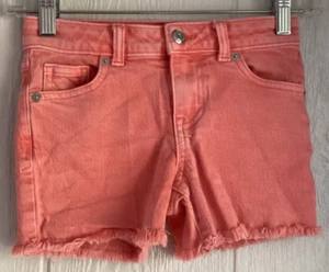 Girls Size Small 6/7 Denim Jeans Shorts Cut-Offs Solid Peach Cat & Jack - Picture 1 of 8