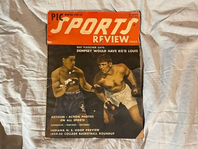 PIC Sports Review Magazine Winter 1949-1950 Jack Dempsy Joe Louis DiMaggio - Image 1 of 4