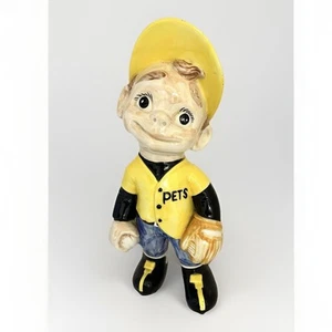 Estatuilla de colección de los años 70 jugador de béisbol Smiley Boy PETS cerámica molde atlántico - Imagen 1 de 8