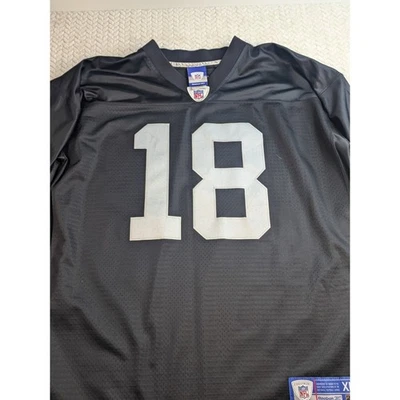 Camiseta deportiva de fútbol americano vintage cosida Reebok Randy Moss Oakland Raiders de la NFL XL Foto 1 de 4