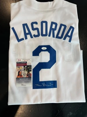 Tommy Lasorda Signed White Pro-Style Baseball Jersey - JSA COA - Image 1 of 2