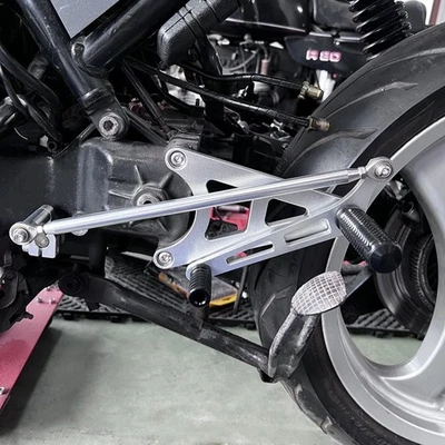 Zurückverlegte Fußrastenanlage BMW K75 K100 K1100, silbern - Bild 1 von 4
