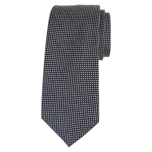 EGARA Mens Tie Navy Blue Silver Micro Dots Classic 3.0 Woven Designer Necktie - Picture 1 of 4
