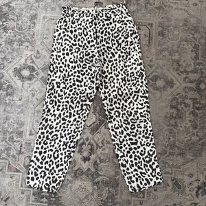 JCrew Women’s Leopard Paper Bag Linen Crop Pants Size 00 - Picture 1 of 5
