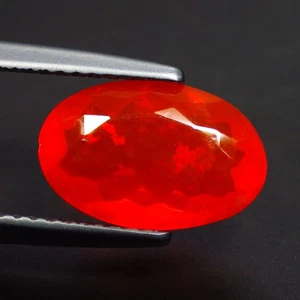 1.73 Ct Superior (12 x 7 mm) Oval 100% Natural Orangy Red Fire Opal Gemstones - Picture 1 of 7