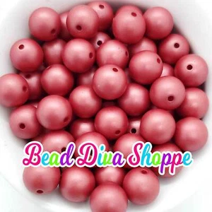 10er Set - 12 mm - ROTE MATTE Perlen - Kaugummi - Chunky - Rund Acryl Be - Bild 1 von 1