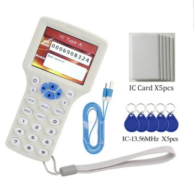 10 Frequency NFC Smart Card Reader Writer RFID Copier Duplicator 125KHz 13.56MHz - Bild 1 von 4