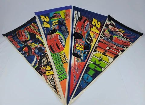 Lot 4 Vintage Jeff Gordon Nascar Felt Pennants Banner 1995 - 2001 Cover