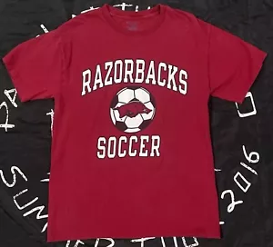 Champion The University of Arkansas Razorbacks Soccer Mens Med. Maroon T-Shirt! - Picture 1 of 7