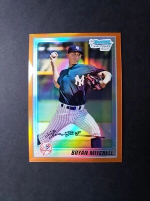 2010 Bowman Chrome Prospects Orange Refractor /25 Bryan Mitchell #BCP118 - Image 1 of 4