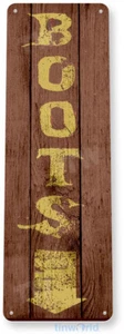 Boots Arrow Farm Ranch Store Closet Rustic Boots Metal Decor Tin Sign B755 - Picture 1 of 2