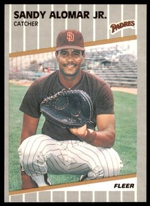 1989 Fleer Sandy Alomar Jr. Rookie MLB Baseball #300 San Diego Padres
