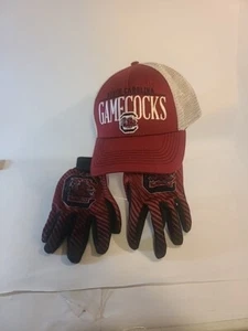South Carolina Gamecocks Fan FAVORITE Trucker Hat& Gloves Team Logo Snapback Cap - Picture 1 of 7