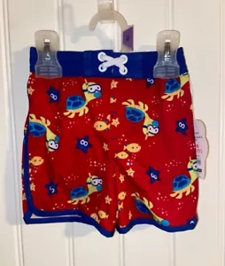 Wonder Nation Boys Fish Swim Trunks 12 Months Swimming Suit Shorts Turtles - Picture 1 of 2