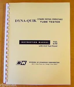 CHART BUCH + Handbuch für B&K 650 Röhrentester & 610 Panel neu remastered - Bild 1 von 3