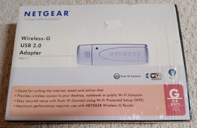 Netgear 54 MBPS Wireless G USB 2.0 Adapter WG111 Sealed Brand New 23 - Image 1 of 4