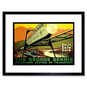 Transport George Bennie Railplane Glasgow Cool Scotland Art Print 12x16 Inch - Picture 1 of 25