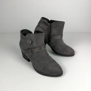 White Mountain Landry Charcoal Womens Suede Ankle Boot 9.5M Gray NICE SEE PHOTOS - Picture 1 of 7
