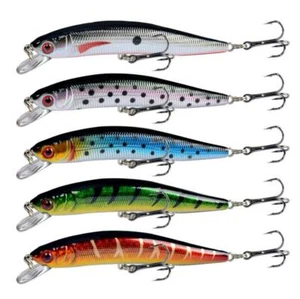 5PCS Minnow Fishing Lure Floating Hard Bait Wobbler Artificial Crankbait Sinking - Picture 1 of 7