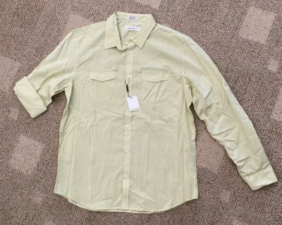 Mens Calvin Klein CK Long Sleeve Dress Casual Shirt Celery Green Size Medium Reg - Image 1 of 4