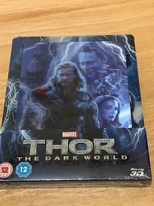 MARVELS THOR DARK WORLD 3D 2D BLURAY LENTICULAR STEELBOOK RARE OOS SEALED - Bild 1 von 2