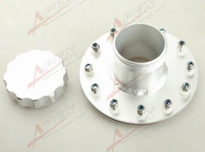 Pila de combustible recta de aluminio Billet llenado rápido cuello de llenado brida de 12 pernos - Imagen 1 de 7