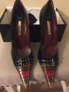 Authentic Marino Fabiani Italian Designer Shoes Vitello Nero *New* - Picture 1 of 10