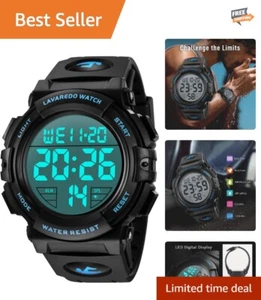 Durable Men's Digital Outdoor Watch with Adjustable Silicone Band & Backlight - Picture 1 of 9