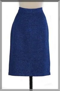 St John Knits Electric Blue Shimmer Pencil Skirt Size 10 MSRP $795 - Picture 1 of 4