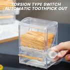 Toothpick Box Transparent Home Toothpick Bottle Rotating Automatic Toothpick Box