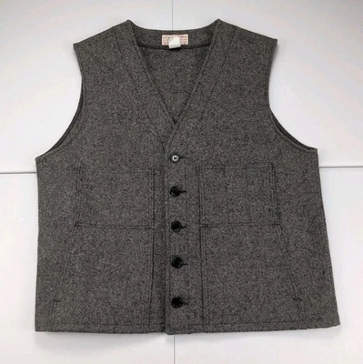 Vintage C.C. Chaleco de Lana Filson Mackinaw Talla 52 Gris Hecho en EE. UU. 100% Lana Virgen Usado en Excelente Condición Foto 1 de 4