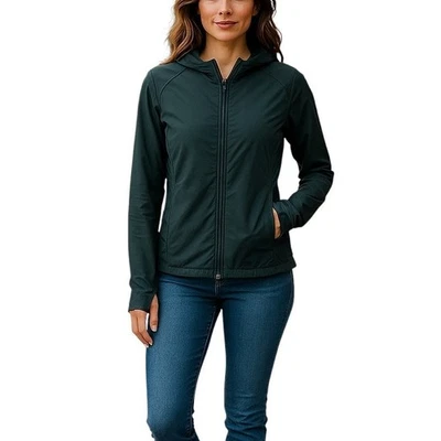 Ibex Women's Sz M Green Breakaway 2 Hoody Zip Up Climawool Jacket - Image 1 of 4
