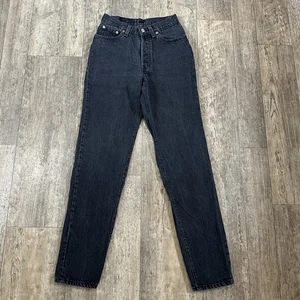 Pantaloni denim jeans vintage anni 90 Levis 501 taglia 7 neri bottoni mosca made USA 25x31,5 - Foto 1 di 12