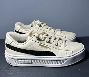 Puma Smash Platform V3 Women Size 7.5 Sneakers US White Leather Trainer - Picture 1 of 7